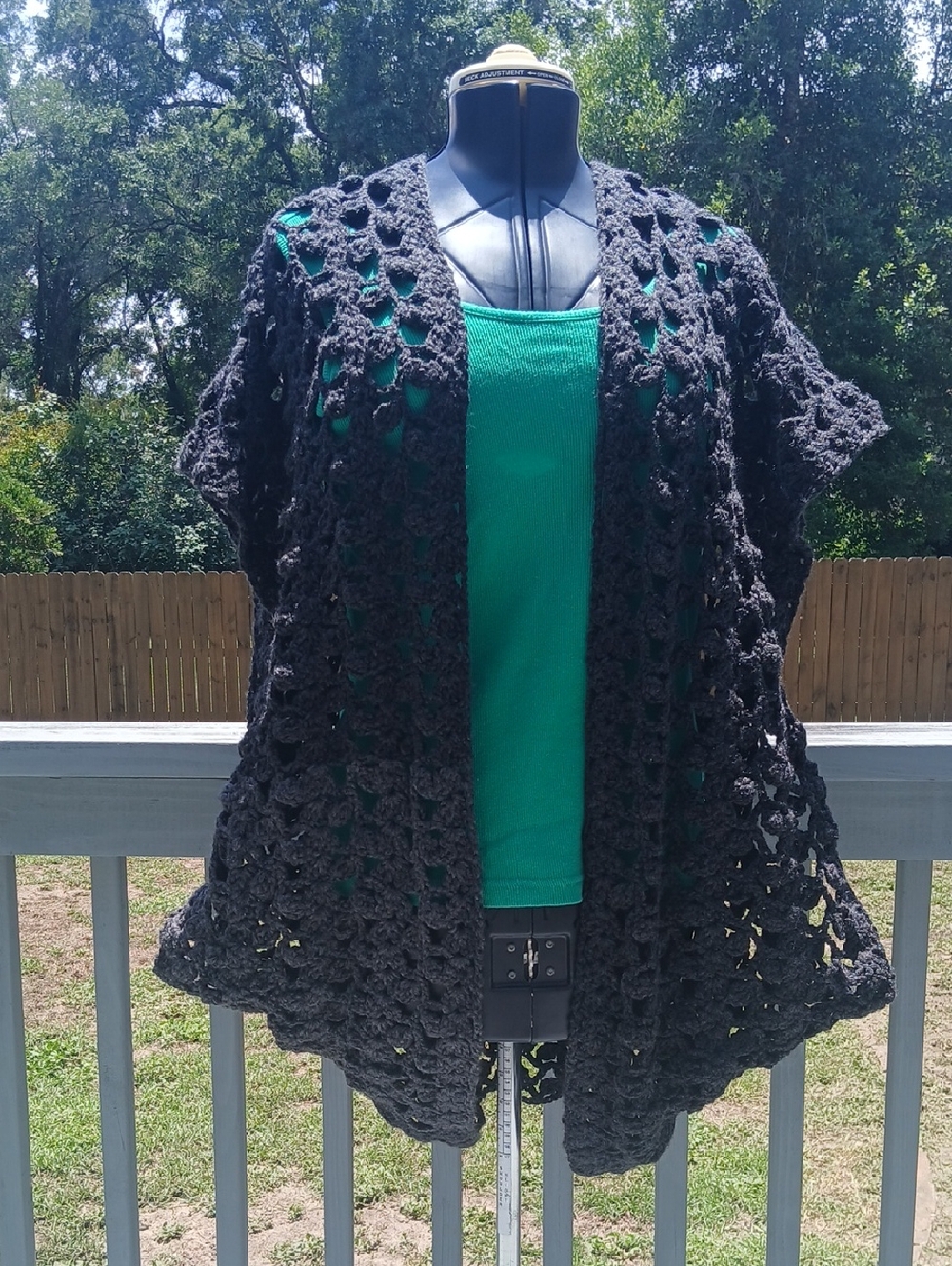 Open-Knit Black Women's Sweater Cardigan